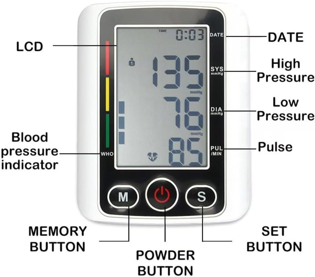 Digital Blood Pressure Monitor for Upper Arm – Automatic BP & Pulse Meter with Voice Function