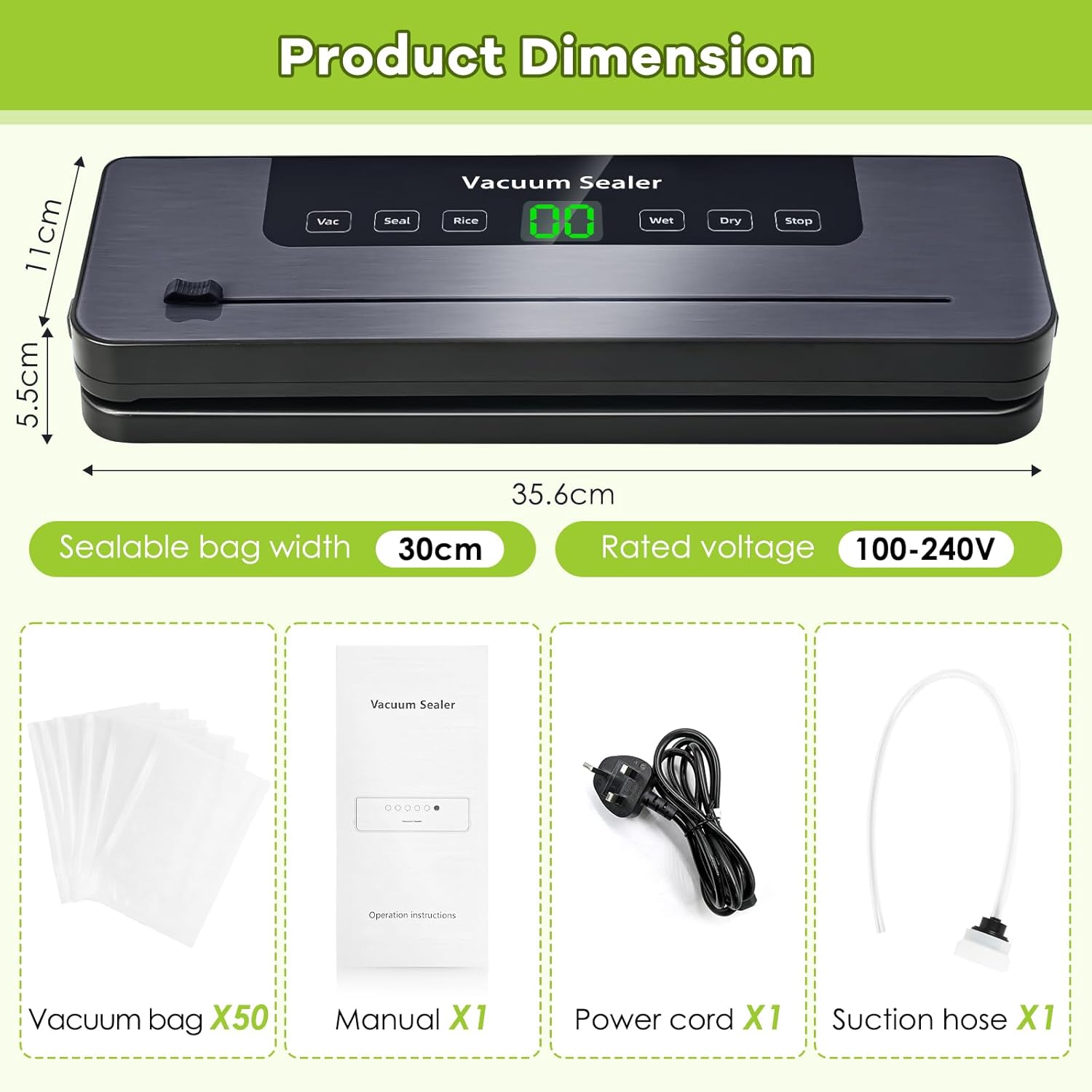 Electric Food Vacuum Sealer – Multifunction Vacuum Packing Machine for Food Storage