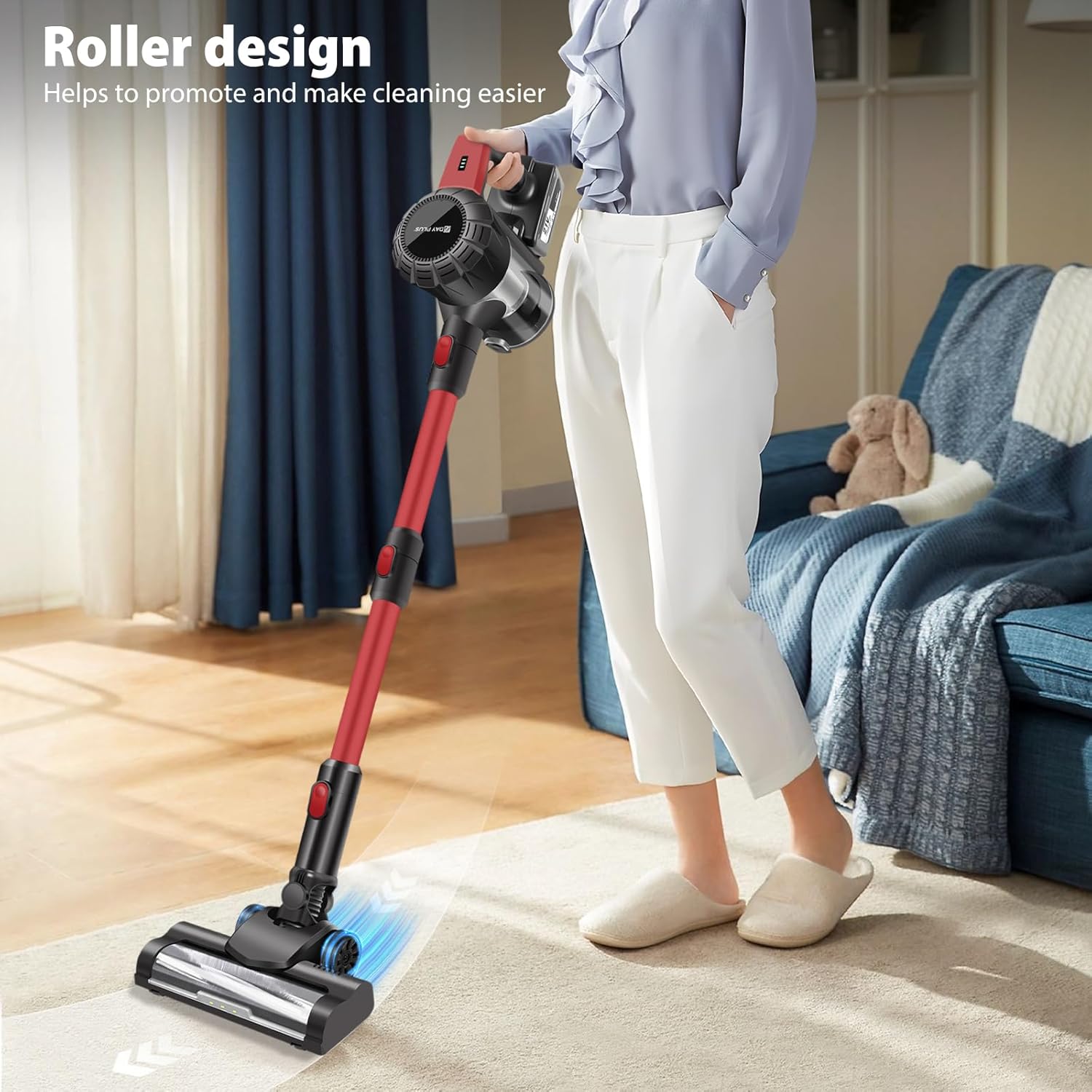 Cordless 8-in-1 Stick Vacuum Cleaner – Powerful 15000Pa Handheld Vacuum with LED Light