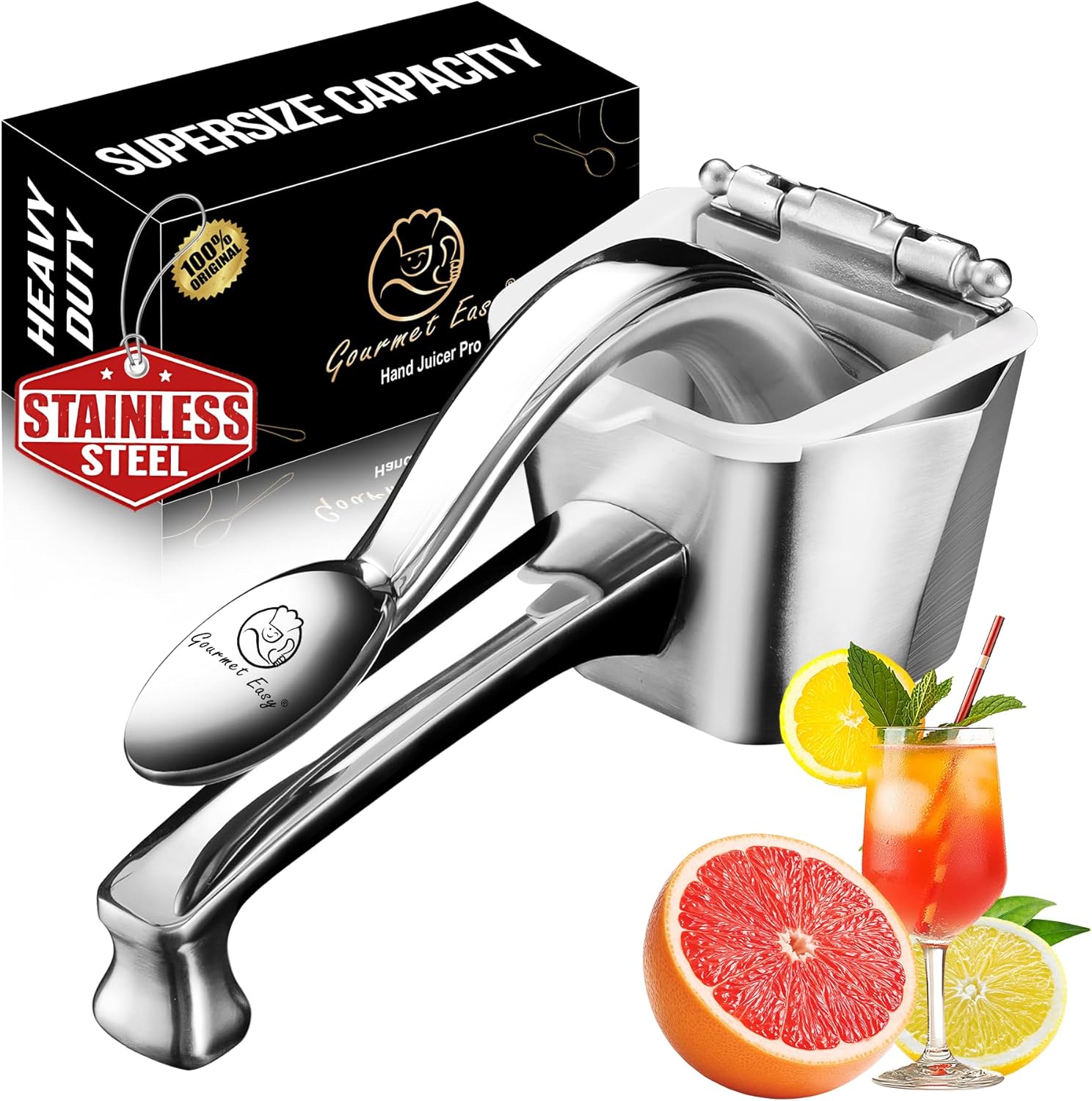 Stainless Steel Citrus Juicer – Heavy-Duty Manual Lemon & Orange Squeezer