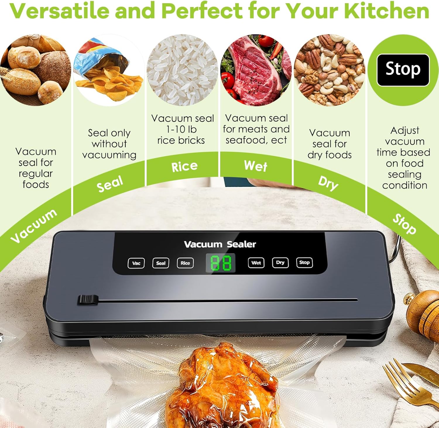 Electric Food Vacuum Sealer – Multifunction Vacuum Packing Machine for Food Storage
