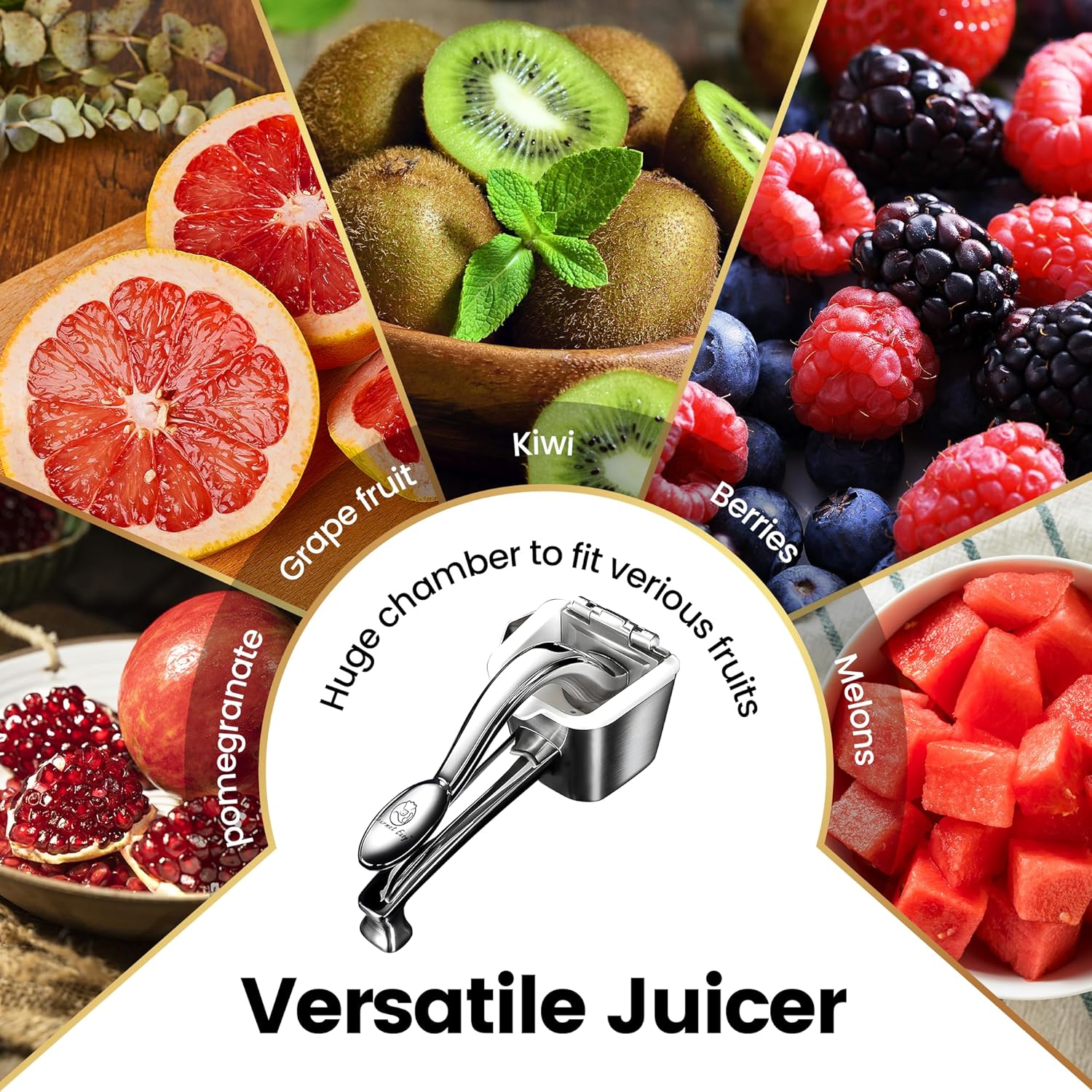 Stainless Steel Citrus Juicer – Heavy-Duty Manual Lemon & Orange Squeezer