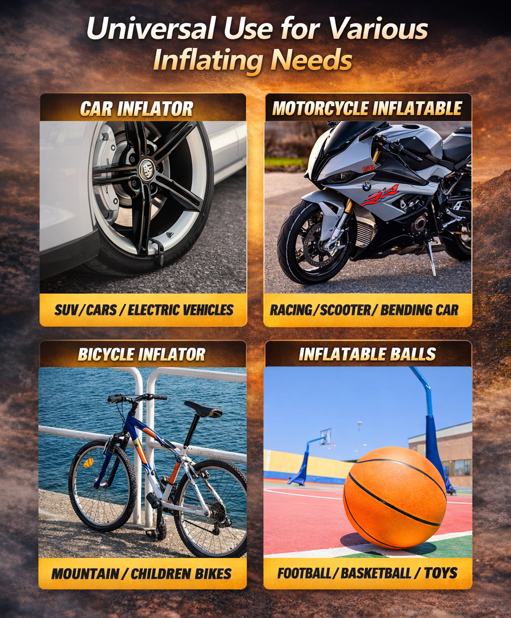 Wireless Car Air Compressor & power-bank – Digital Tire Inflator with LED Light