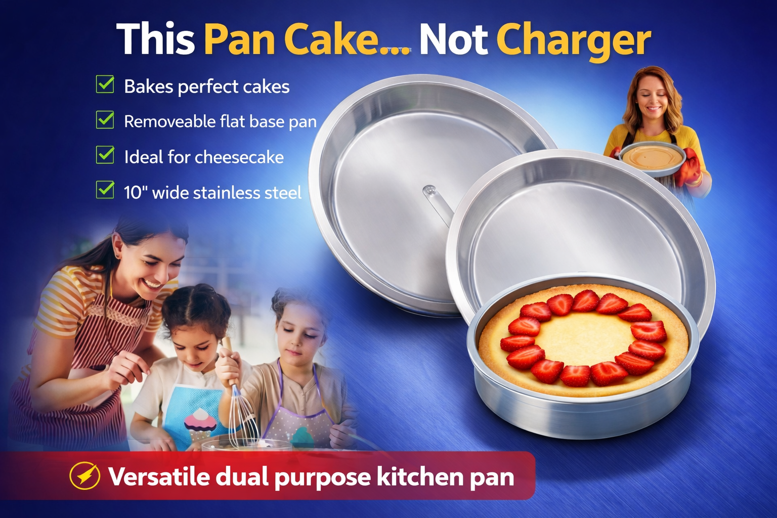Stainless Steel Round Cake Pan – Food-Grade Baking Mold