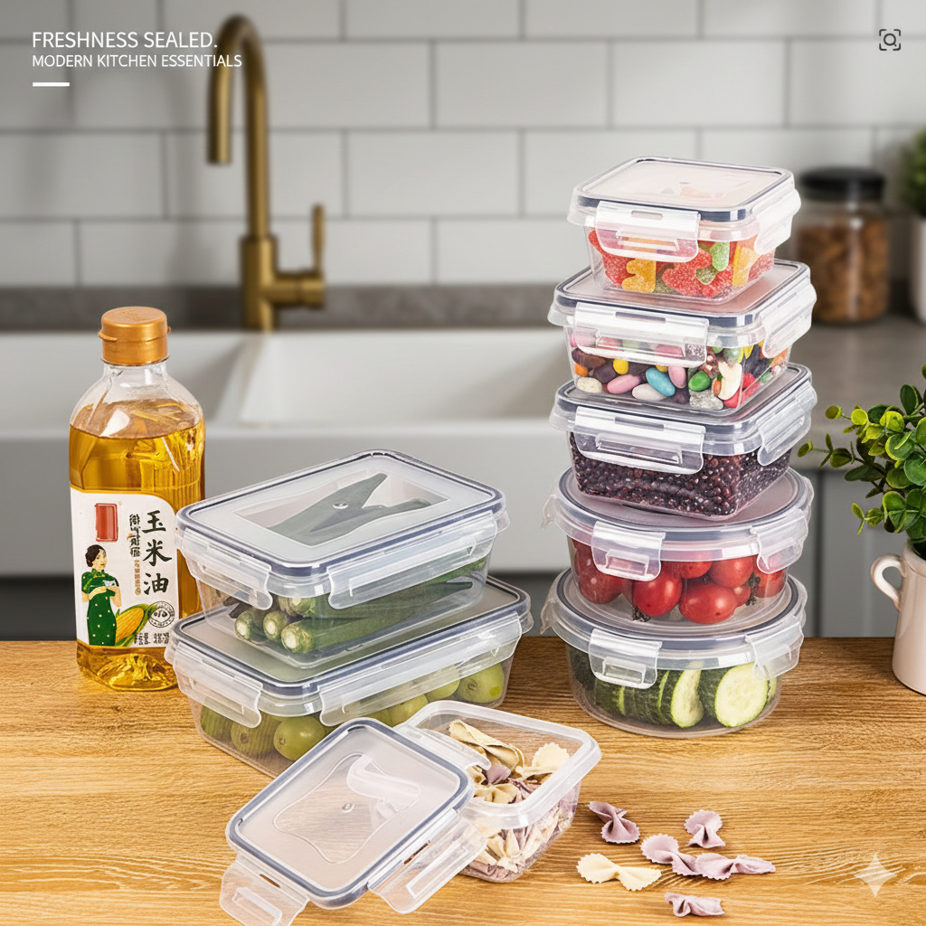 12-Piece Sealed Food Storage Boxes for Kitchen & Refrigerator