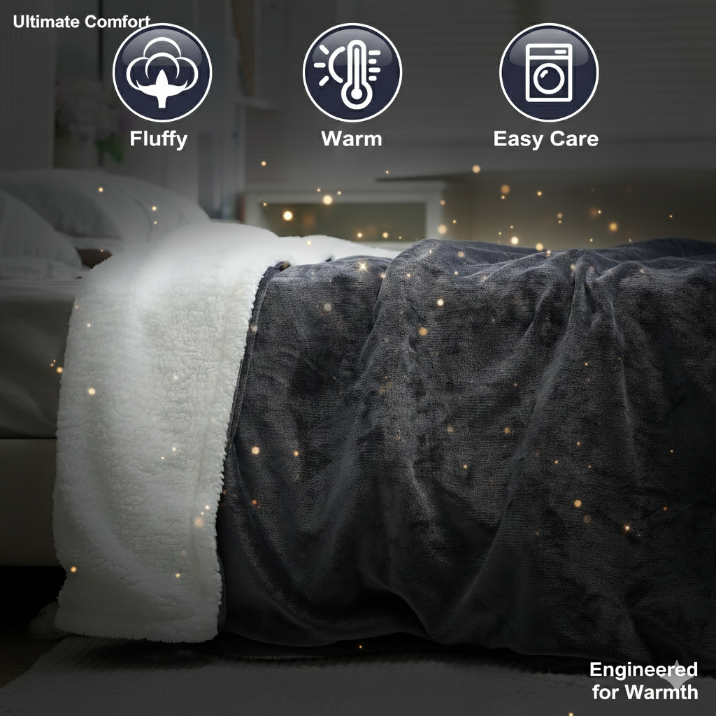 USB Heated Wearable Blanket – 3-Level Heating Coral Velvet Shawl