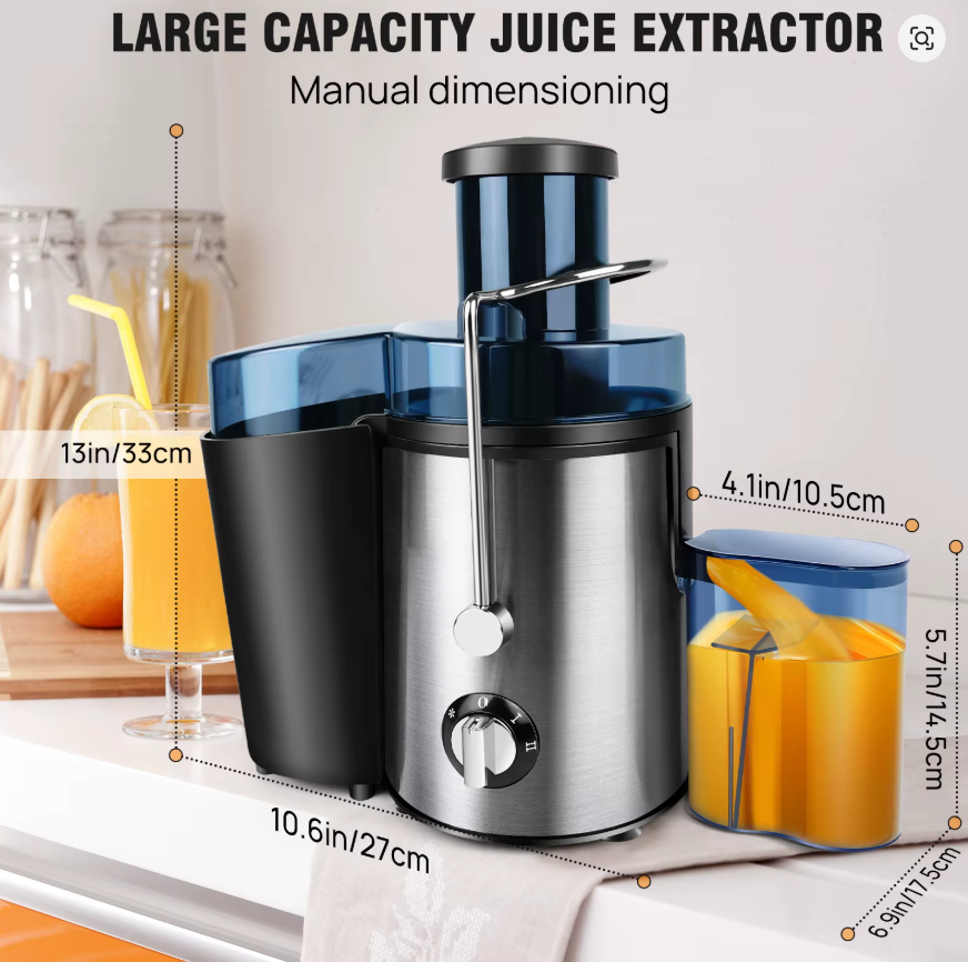 2-Speed Juicer Machine with Wide Feed Chute – 500ml Capacity