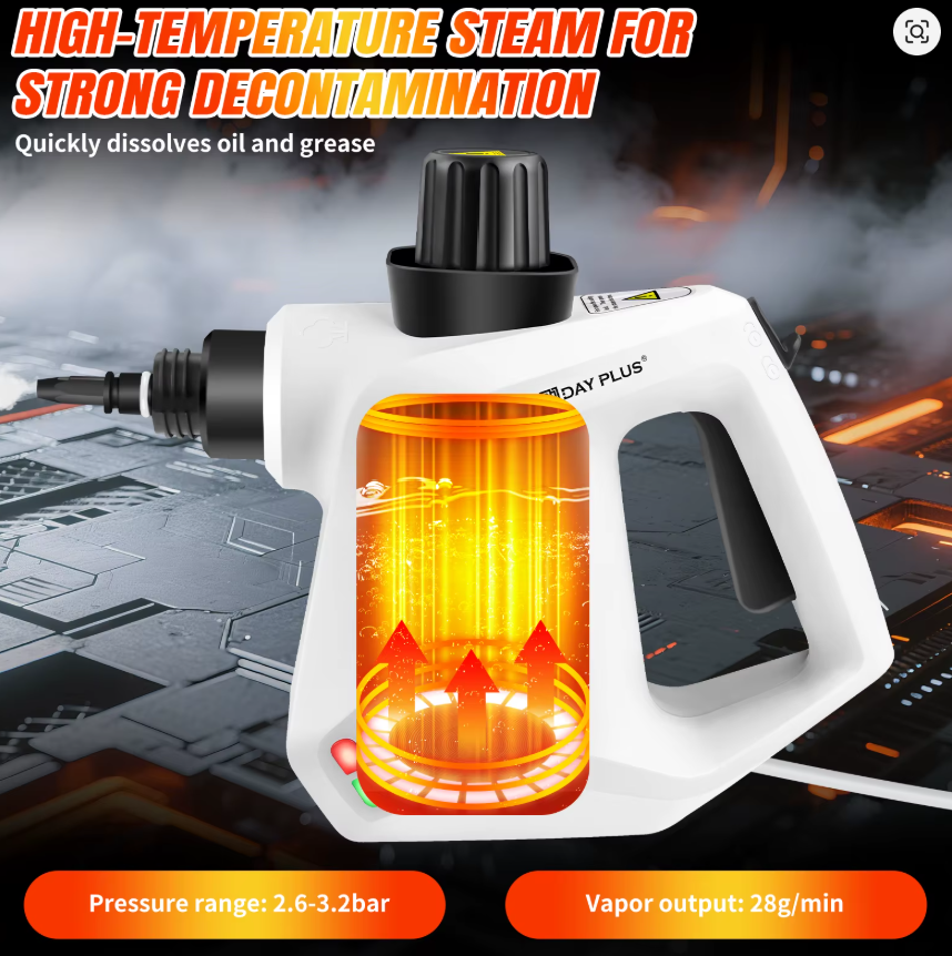 High-Pressure Steam Cleaner with 9-Piece Accessory Kit