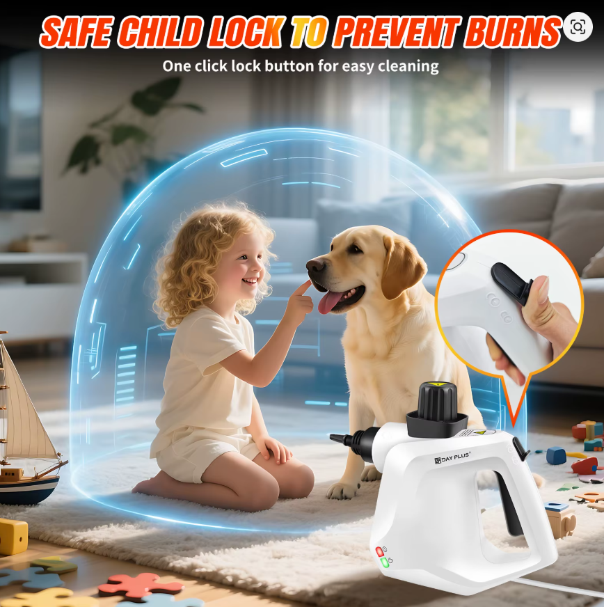 High-Pressure Steam Cleaner with 9-Piece Accessory Kit