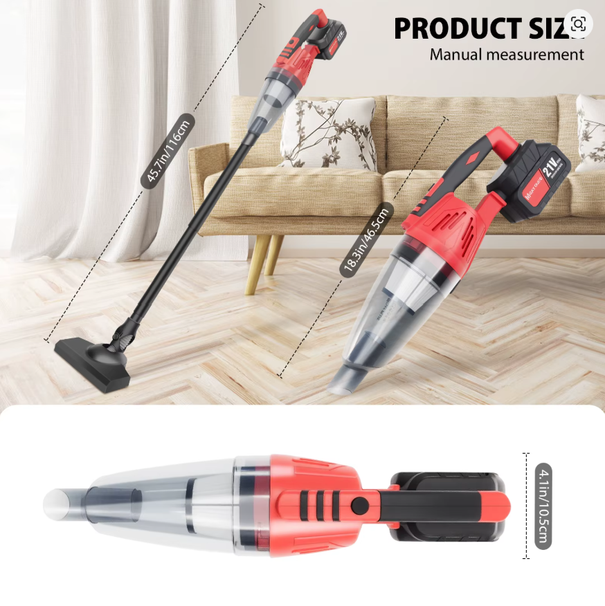 PowerClean™ 55KPA Cordless Vacuum – Rechargeable & Handheld