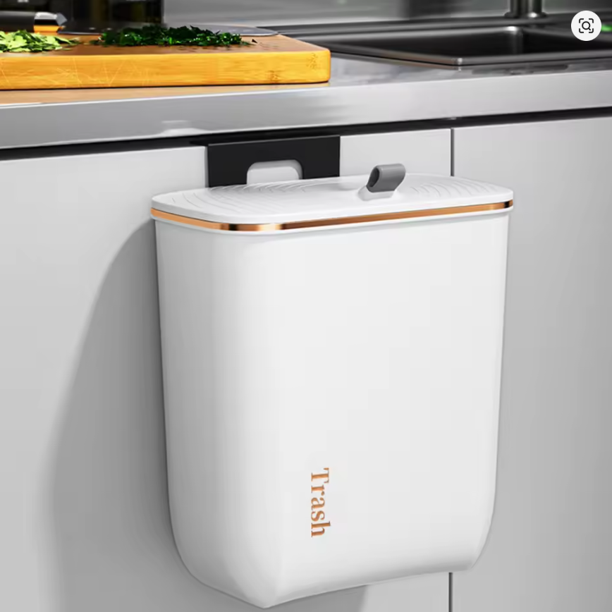Lifeideas Hanging Kitchen Waste Bin with Lid – Wall-Mounted Cabinet Bin for Under Sink Use