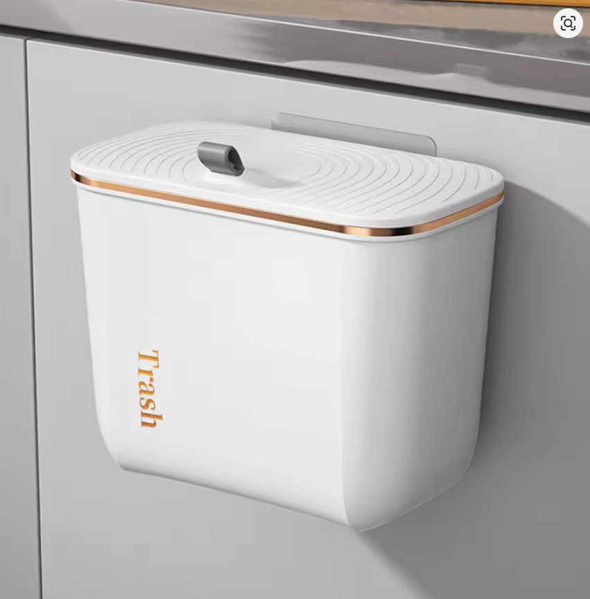 Lifeideas Hanging Kitchen Waste Bin with Lid – Wall-Mounted Cabinet Bin for Under Sink Use