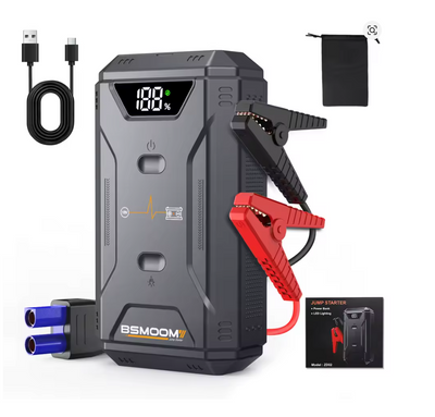Portable Car Battery Jump Starter with Digital Display & Power Bank