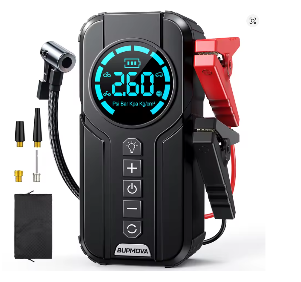 Portable Car Battery Jump Starter with Digital Display & Power Bank